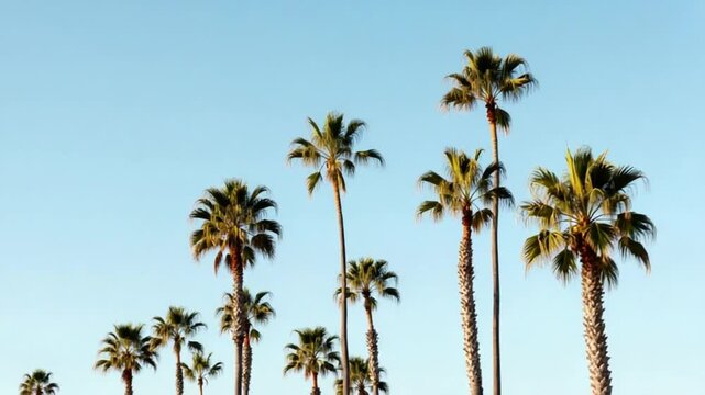 Palm trees at Santa Monica beach