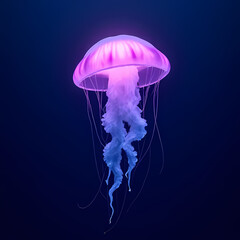 Vibrant Jellyfish Gliding Through Deep Blue Waters

