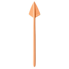 Minimal Arrow with a Simple Form in Pastel Peach Color Isolated on Transparent Background