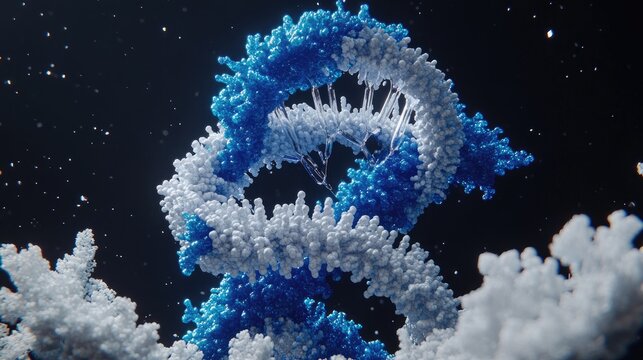 Abstract spiral structure of  blue and white elements. - Powered by Adobe