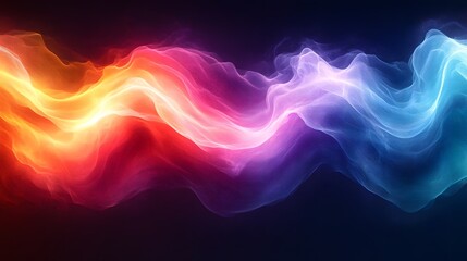 Obraz premium a close up of a colorful wave of smoke on a black background