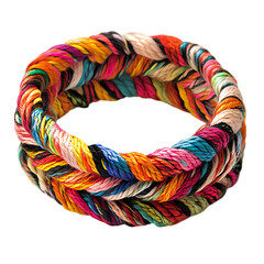 Artistic Woven Bracelet with a Dynamic Pattern of I Isolated on Transparent Background