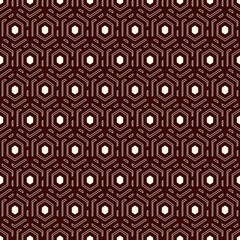 Contemporary honeycomb geometric pattern. Repeated hexagons ornament. Modern mosaic background. Seamless surface abstract design. Geo wallpaper. Digital paper, textile print. Vector art