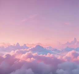 Fototapeta premium Dreamy pastel sky gradient, cotton candy hues, atmosphere, clouds