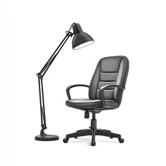 office chair with desk lamp