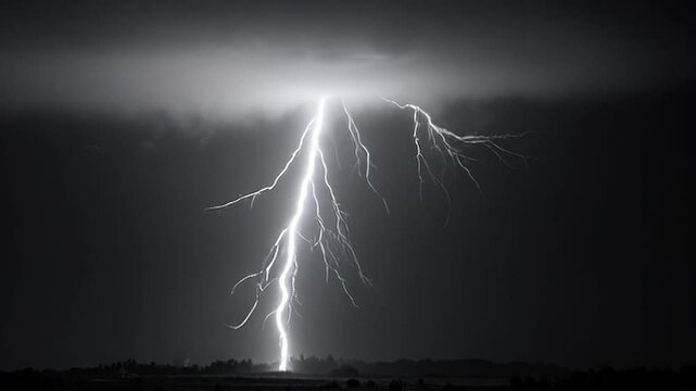 Time-lapse of Thunderstorm flashes with multiple bolts of lightning. 