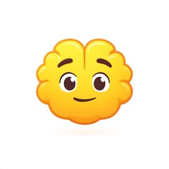Obraz premium Genius Brain Emoji Showing Intelligence