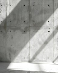 Obraz premium Light grey concrete texture wall, minimal raw background, soft shadows, modern architecture backdrop 