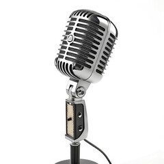 Fototapeta premium retro microphone isolated on white background