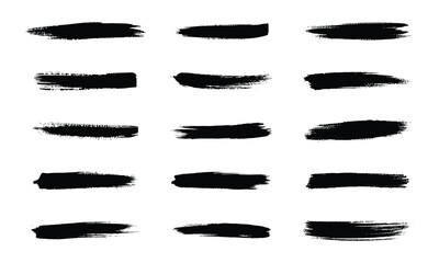 Vector Black Brush Stroke Collection