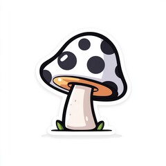 Mushroom with spots cartoon sticker