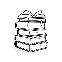 stack of books with bookmark 
