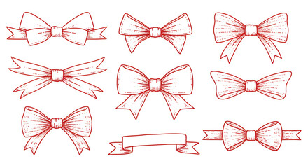 Elegant Bows and Ribbons Clipart Gift Wrapping Festive Decorations Crafts and Embellishments Set 100