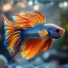 Fototapeta premium Vibrant betta fish in aquarium