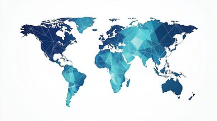 Obraz premium Geometric world map design with teal accents.