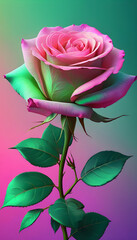 pink rose on a white background