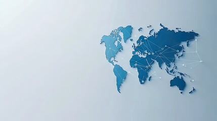 Global network connections depicted on a light background.