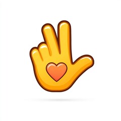 Fototapeta premium hand heart gesture emoji
