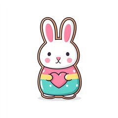 Obraz premium Bunny-Shaped Easter Cookie with Icing