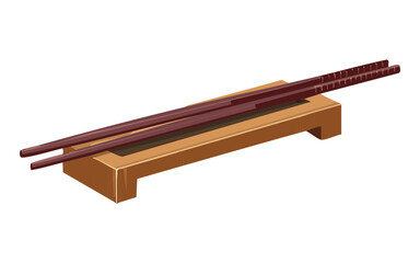 Natural Dining Tools Chopsticks - Vector Illustration