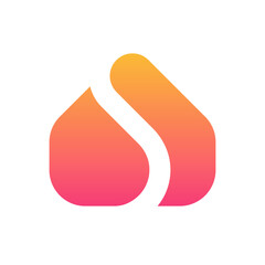 S house simple negative space logo design