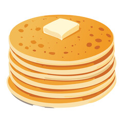 Stack of Pancakes with Butter - Vector Illustration

