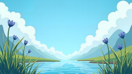 Obraz premium National Water Quality Month sale banner design free space in the center 