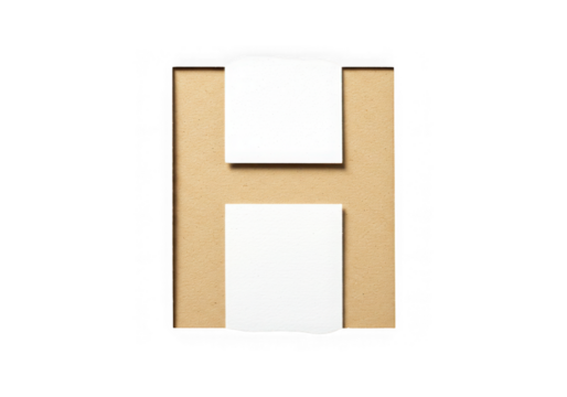 Floppy disk with white labels isolated on transparent background