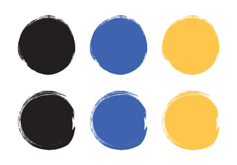 Vector Circle In Grunge Brush Stroke Frames