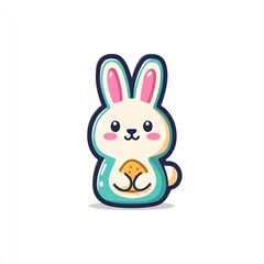 Fototapeta premium Bunny-Shaped Easter Cookie with Icing