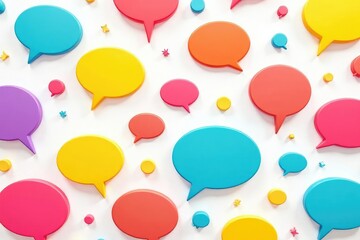 Seamless colorful speech bubble pattern on white background, seamless, trendy, illustration
