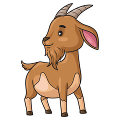 Cartoon brown goat.eps