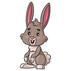 Cartoon rabbit smiling happily.eps