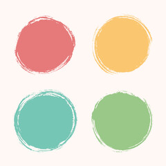 Vector Colorful Circle In Grunge Brush Style