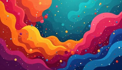 Geometric abstract shapes in bold vibrant colors , contemporary, illustration