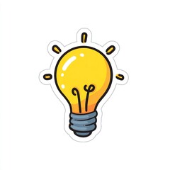 Light Bulb with Rays Cartoon Icon