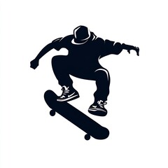 Fototapeta premium Skateboarder Silhouette Jumping