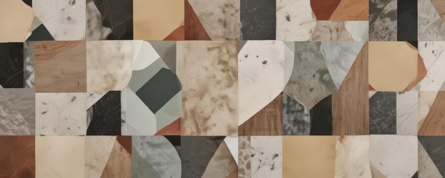 Geometric collage template with image placeholders, adaptable design , element, image