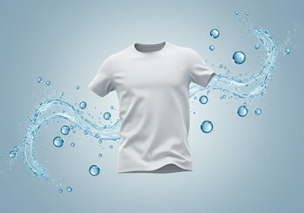Freshly Cleaned White T-Shirt  A Symbol of Purity and Cleanliness, Perfect for Your Designs and Mockups