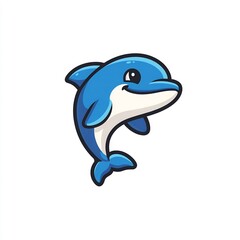 Obraz premium cute dolphin jumping cartoon 