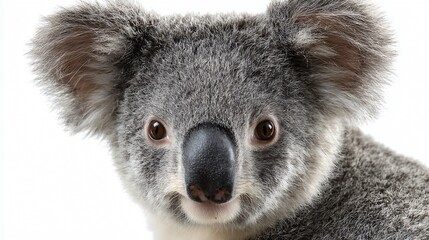 Fototapeta premium Cute Koala on White Background - Professional Stock Photo
