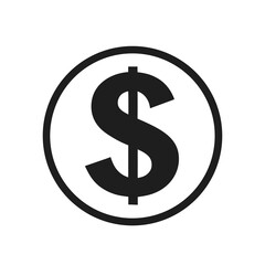 Obraz premium Dollar Sign Icon – Vector Symbol for Currency, Finance, Banking, and Investment Isolated on White Background