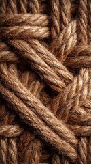 Close up of intertwined rope texture, perfect for backgrounds and designs
