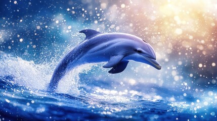 Fototapeta premium Majestic Dolphin Leap in Winter Seas