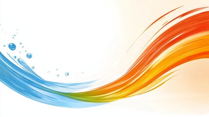Colorful wave splash on white background vibrant fluid art representation of dynamic water in motion