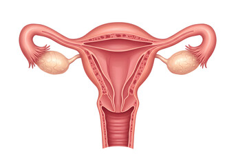 Female reproductive system anatomy illustration