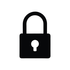 Lock with Key Icon – Security and Access Concept Vector Illustration on White Background