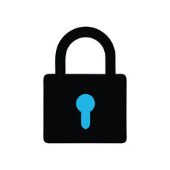 Padlock with Key Icon – Security and Protection Vector Illustration Isolated on White Background