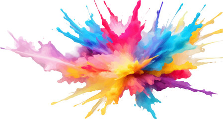Vibrant Radial Paint Splash, Colorful Abstract Explosion Background for Creative Design
