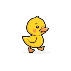 Fototapeta premium Cute Duckling Waddling Cartoon